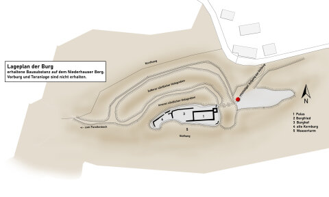 Lageplan der Burgruine Niederhaus