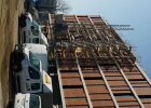 Noch wird die markante Klinkerfassade teilweise von einem Gerüst verdeckt.